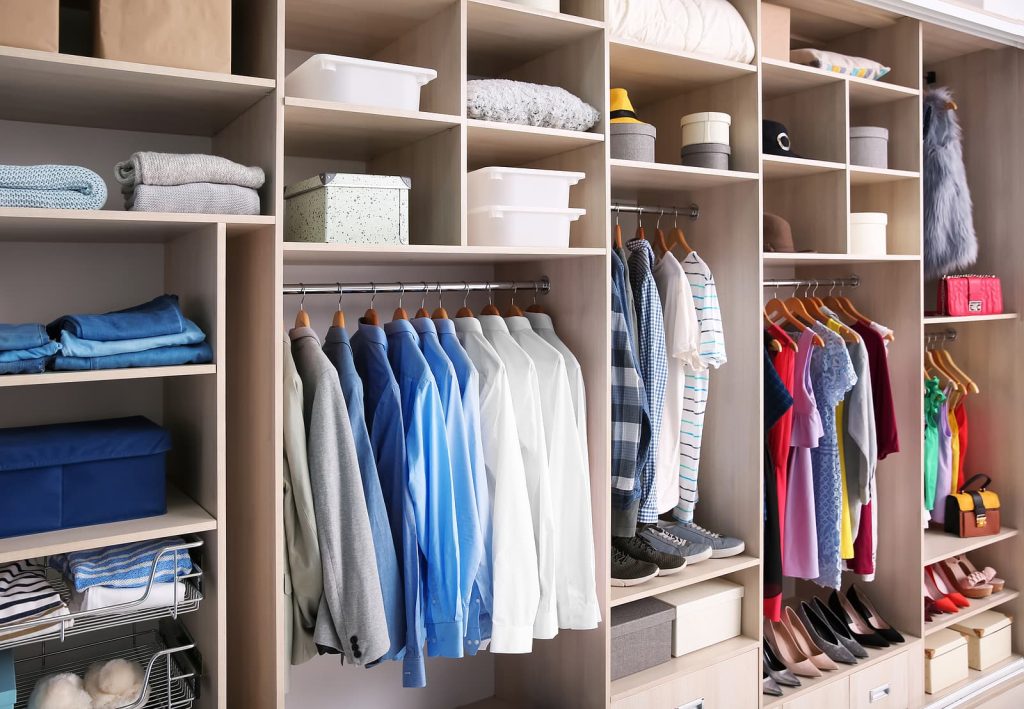 wardrobe planner - Big wardrobe with different clothes for dressing room