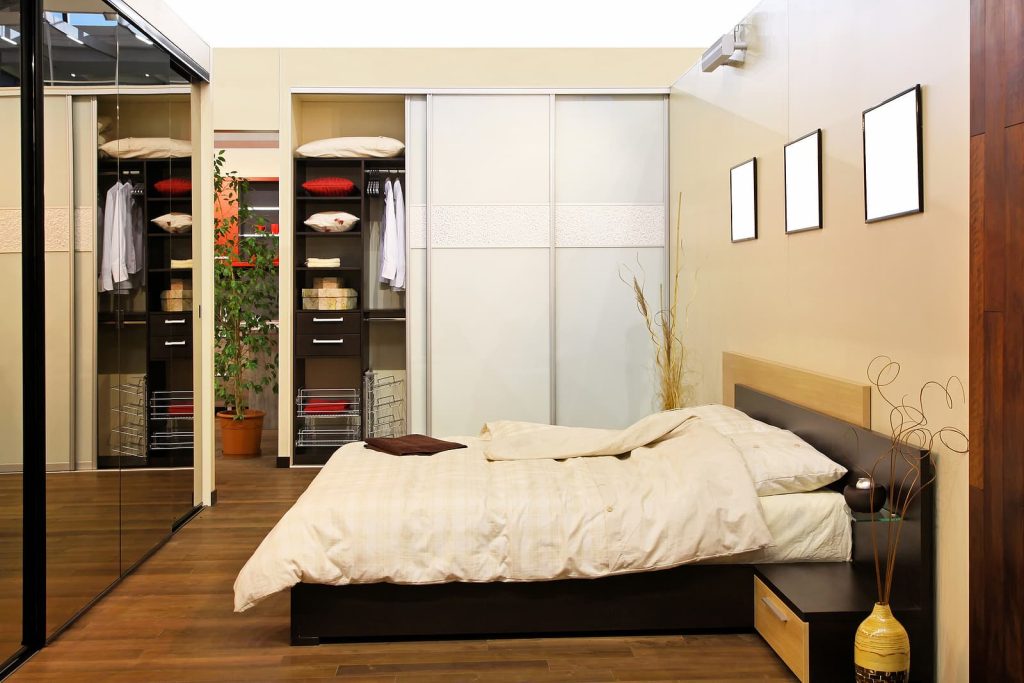 Design your own wardrobe - Modern bedroom interior with big wardrobe closet